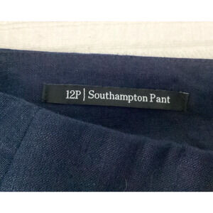 Talbots 100% Linen Southampton Pant Navy 12P Classic Quiet Lux Office Classic